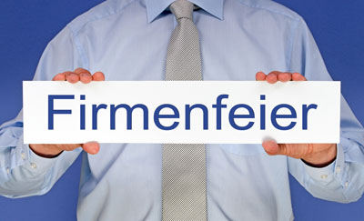 Hinweisschild bei einem Firmenevent