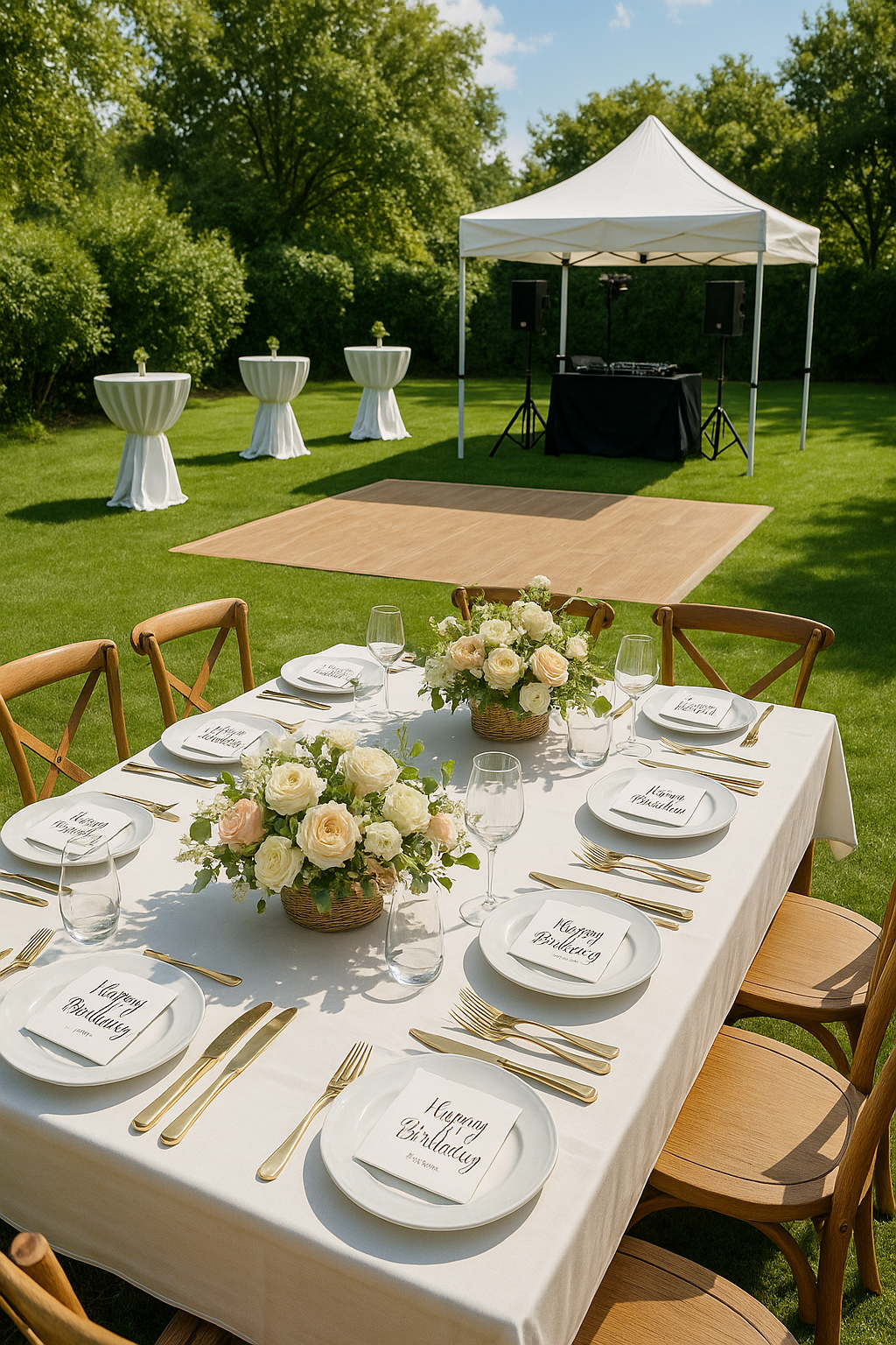 vorbereitete Gartenparty