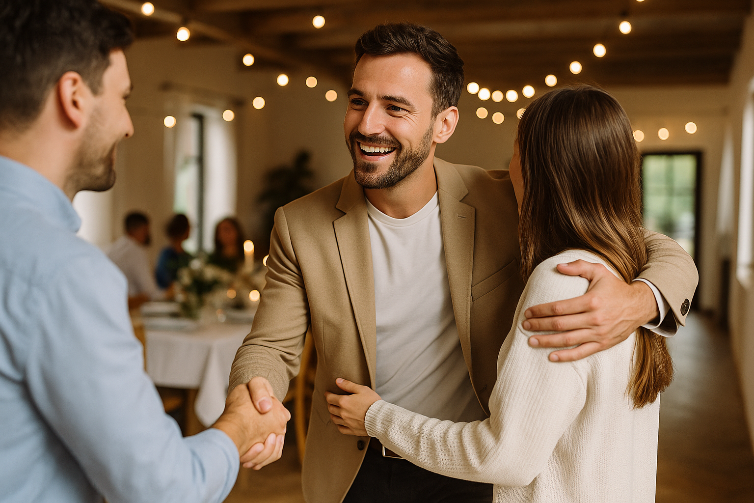 Gästeempfang bei einer Party