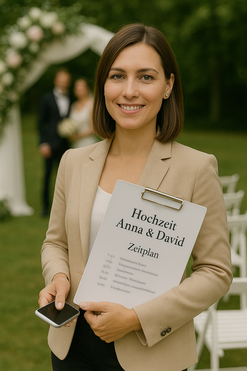 Zeremonienmeisterin bei einer Hochzeit